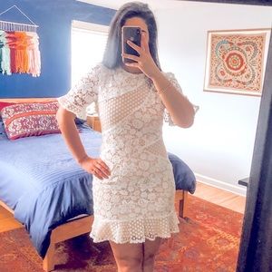 Lulu’s White Short Lace Dress